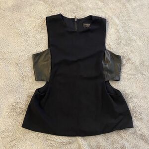 La pina by David Helwani genuine leather detailed top, L